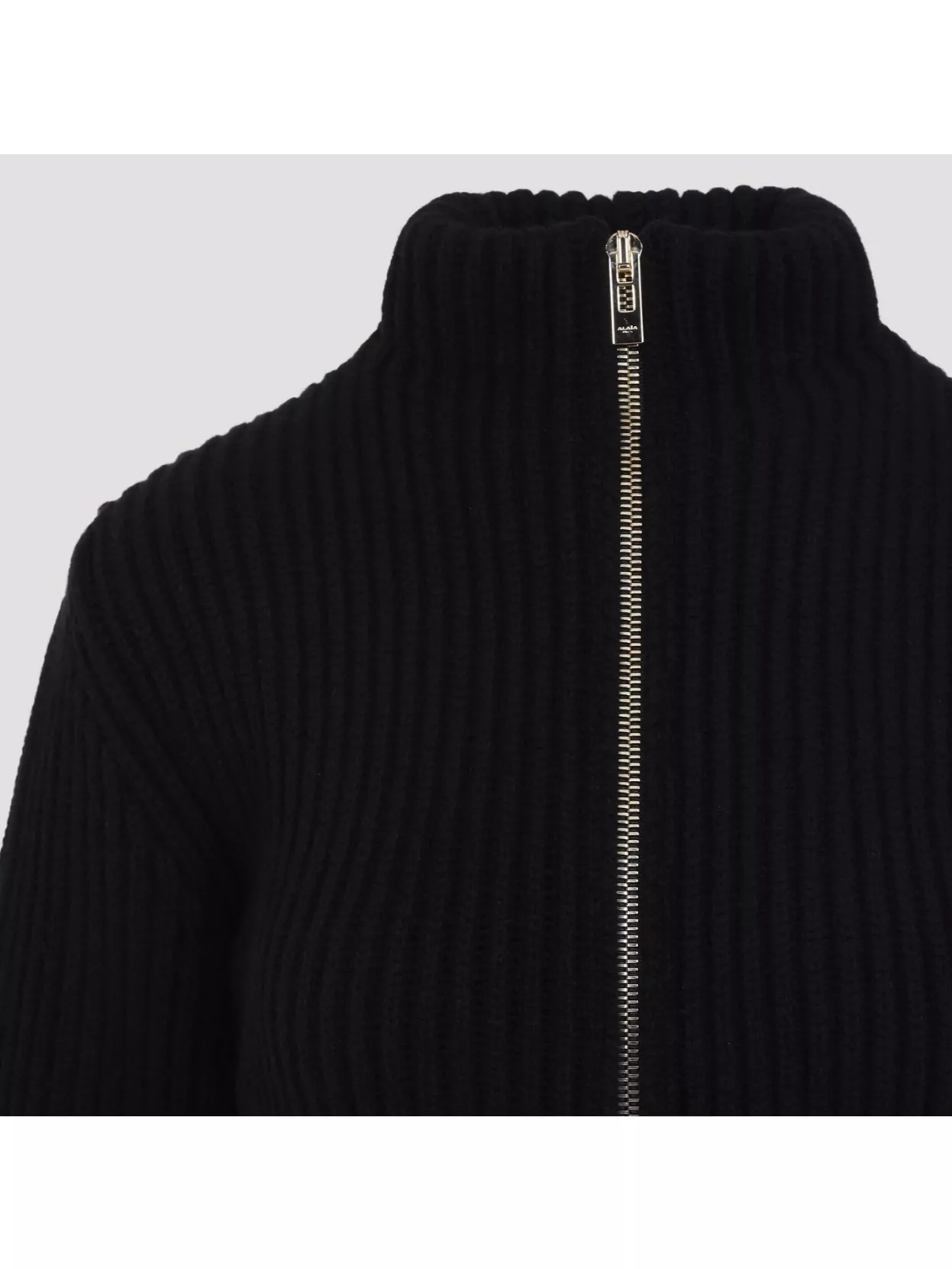 Alaïa Ribbed Wool And Cashmere-blend Peplum Cardigan In Black
