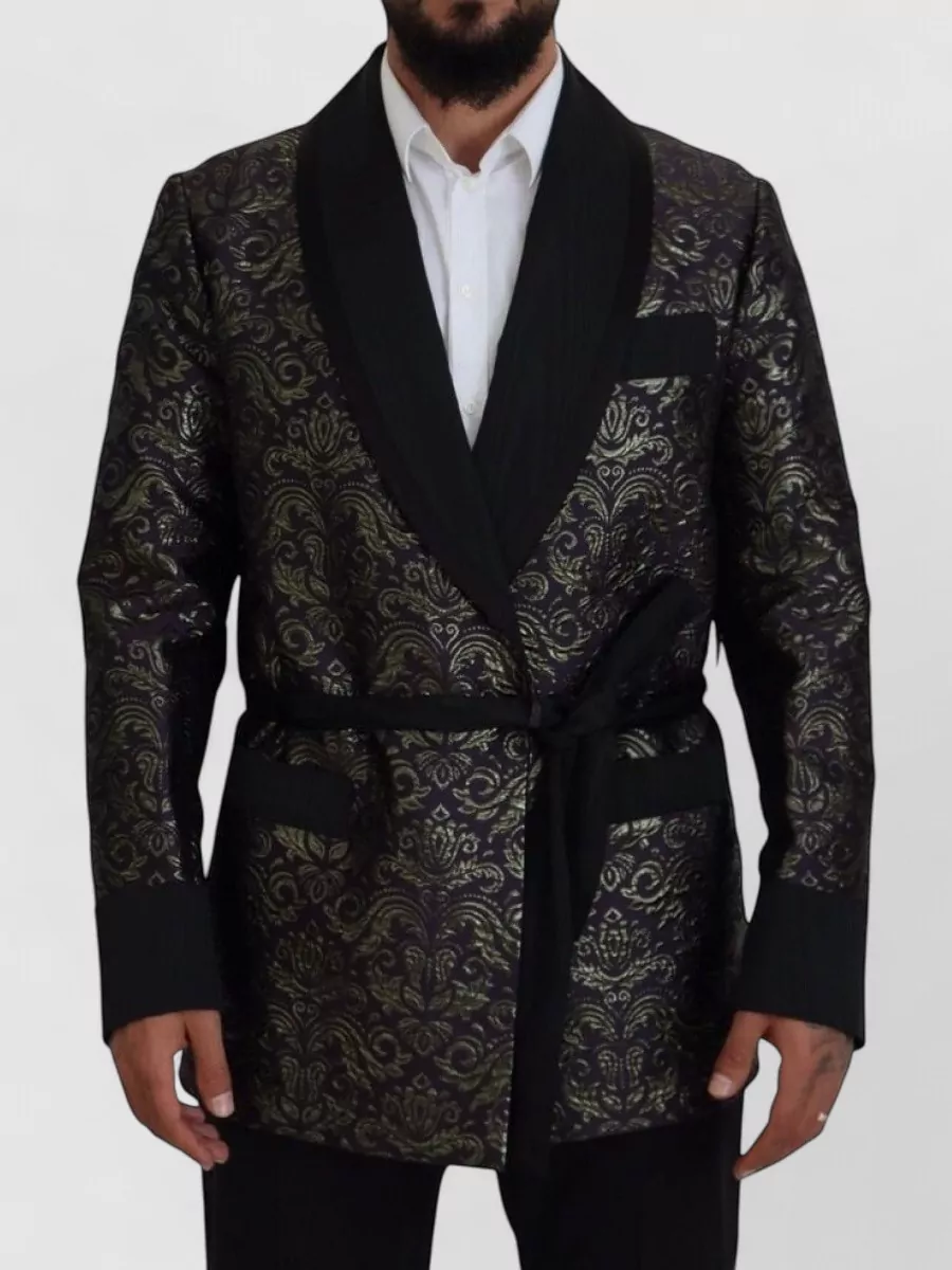 Dolce&Gabbana Silk brocade belted shawl collar dinner jacket