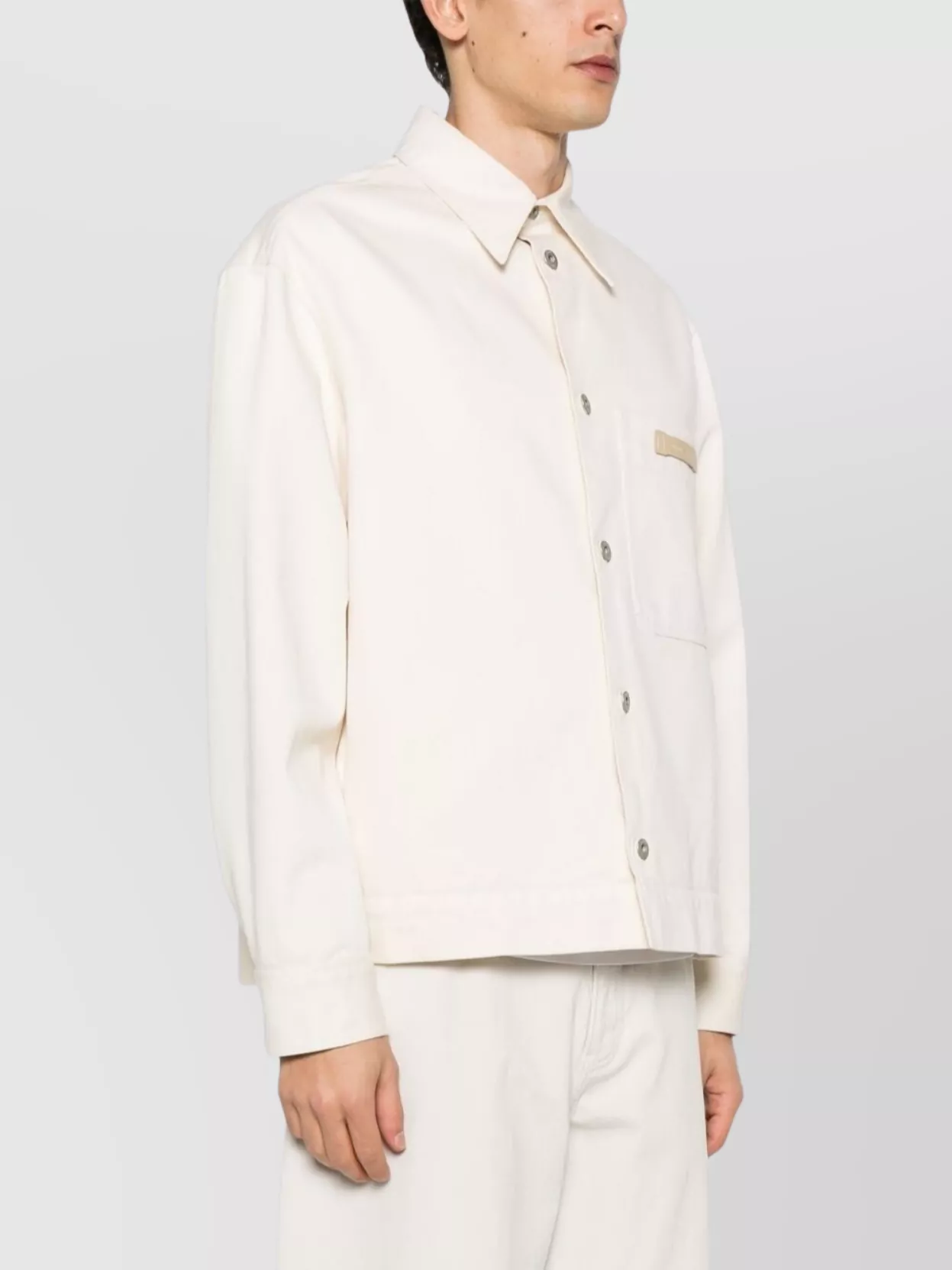 Emporio Armani Point Collar Cotton Jacket With Chest Pocket