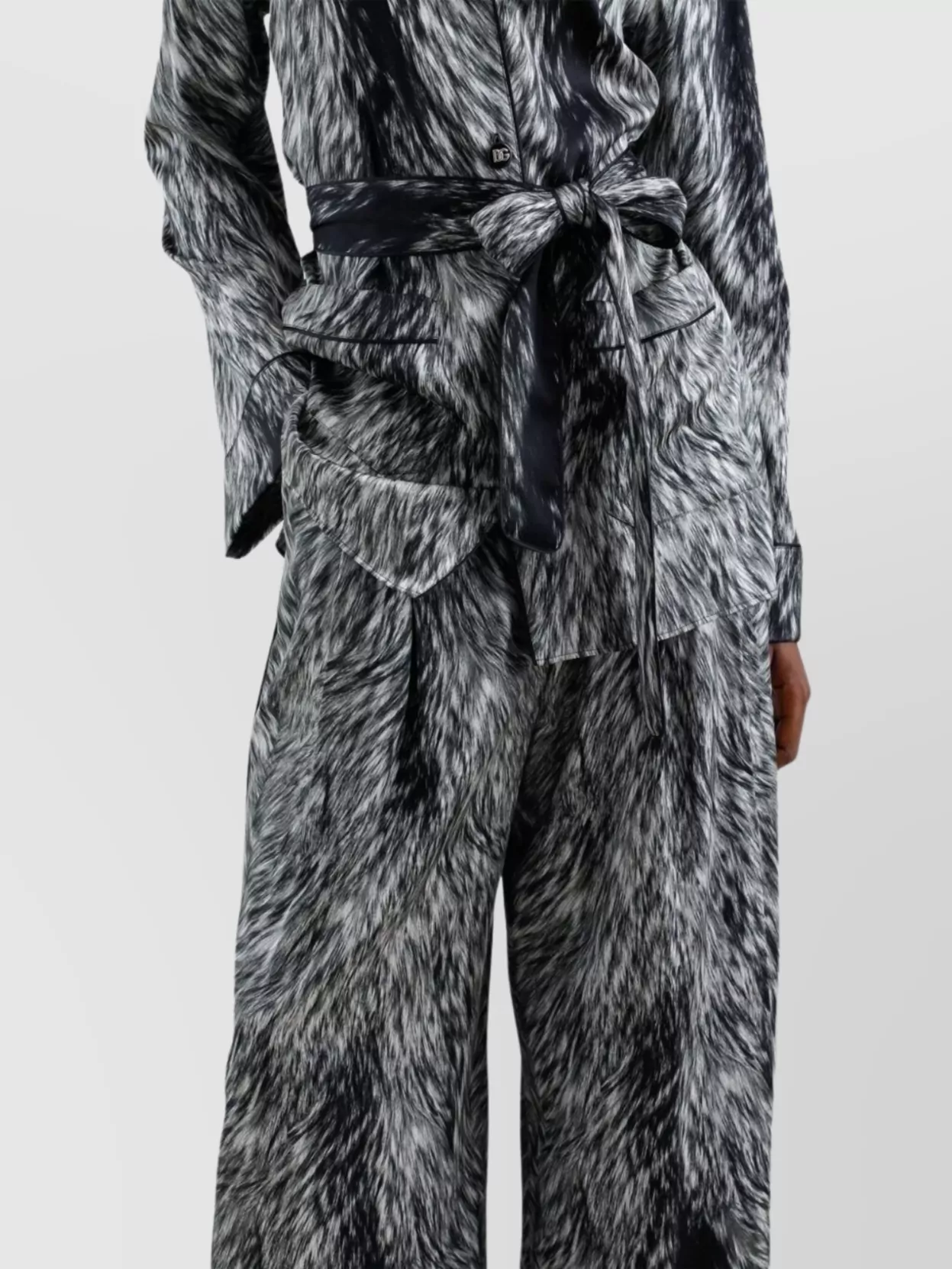 Dolce&Gabbana Trousers Belted Waist Buttoned Cuffs