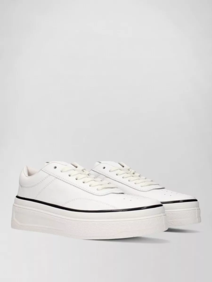 Jil Sander Leather Platform Low-Top Sneakers