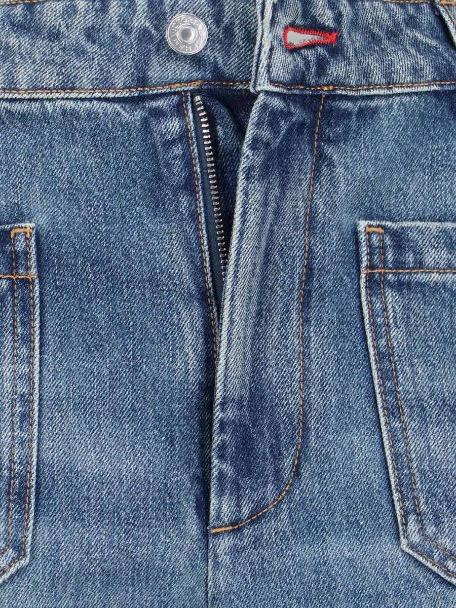 Victoria Beckham Straight Trousers With Pockets And Belt Loops