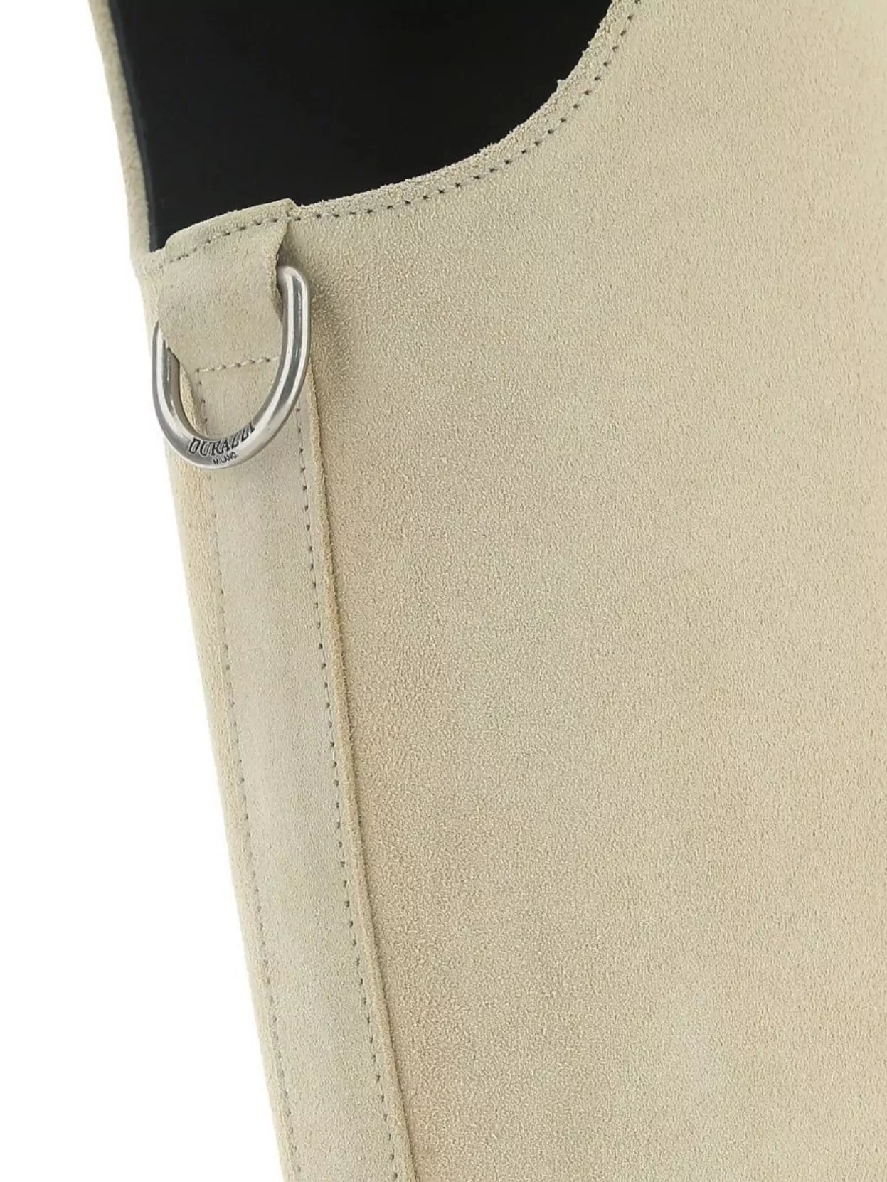 Durazzi Suede Equestrian Boots Metal Detail In Neutral