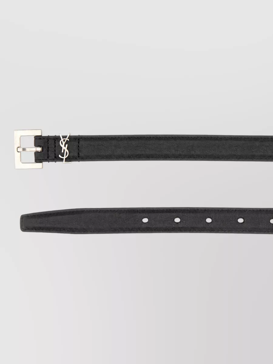 Saint Laurent Lambskin Slim Belt