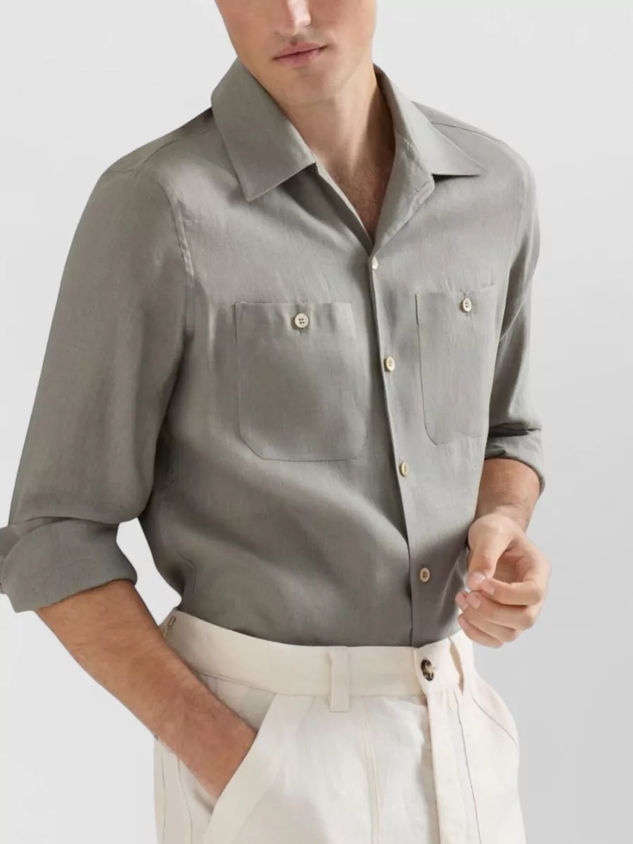 Brunello Cucinelli Linen Easy-Fit Shirt