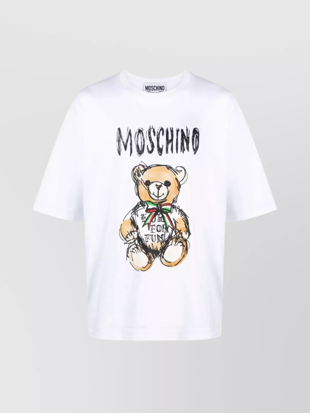 Shop Moschino Versatile Crew Neck T-shirt In White