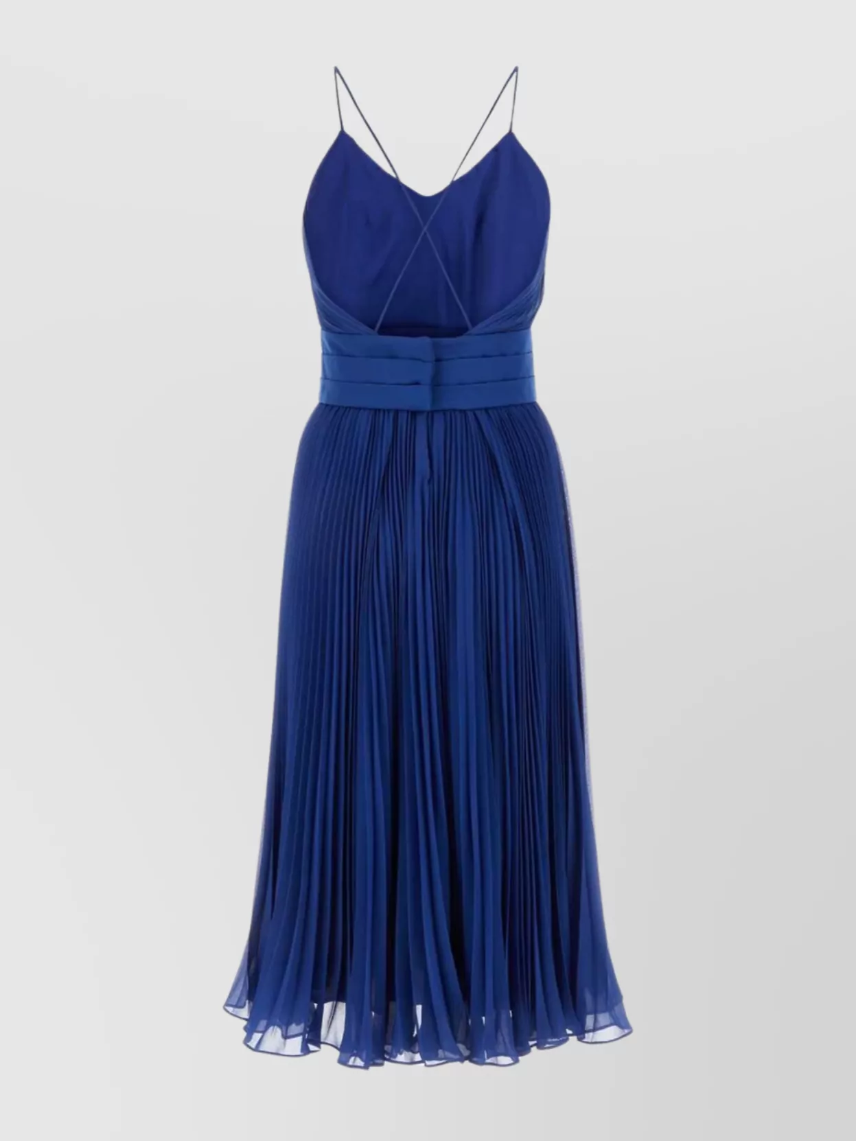 Max Mara Crepe Clarino Dress Spaghetti Straps In Blue
