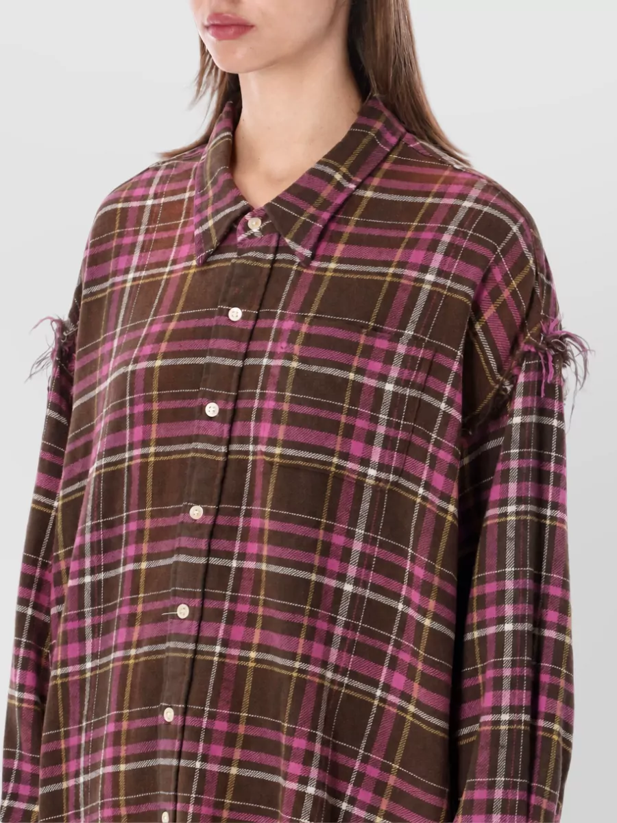 R13 Shredded Seam Drop Neck Shirt