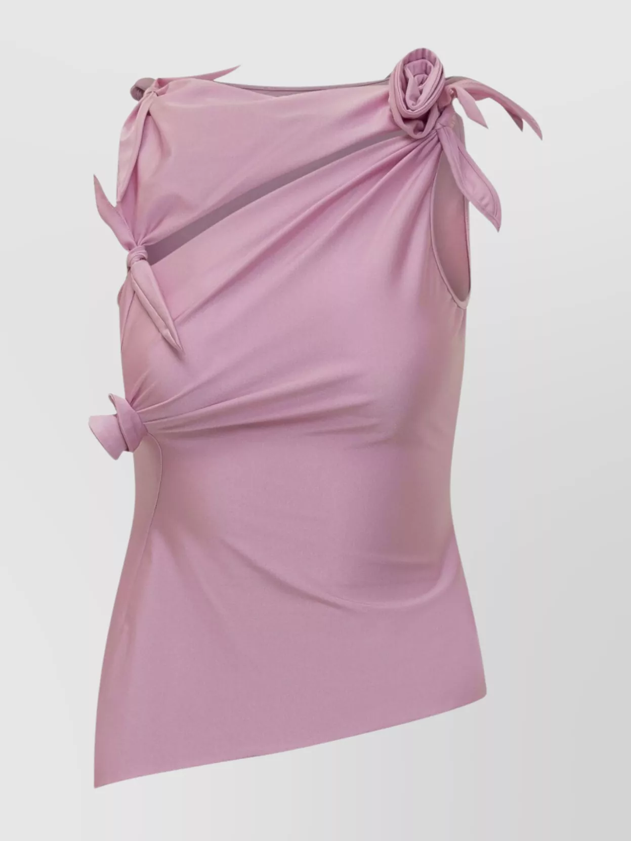 Coperni Sleeveless Side Slit Top Soft Asymmetric Bow