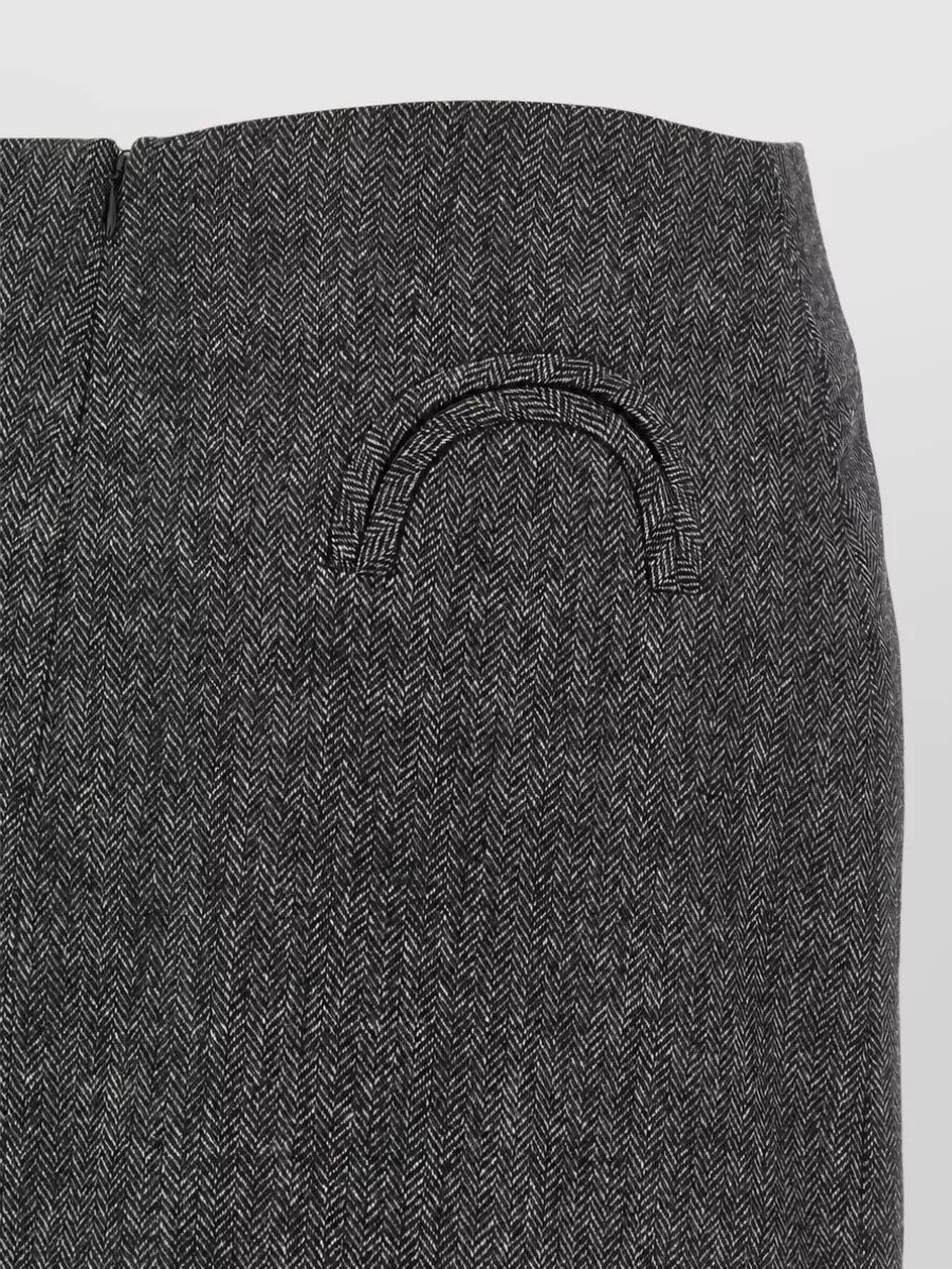 Blazé Milano Wool Herringbone High-Rise Mini Skirt