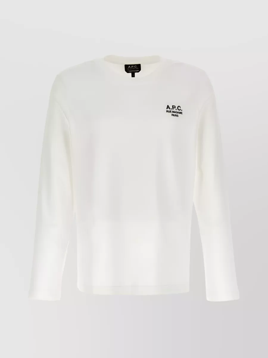 Shop Apc Oliver Essential Long-sleeve T-shirt In White