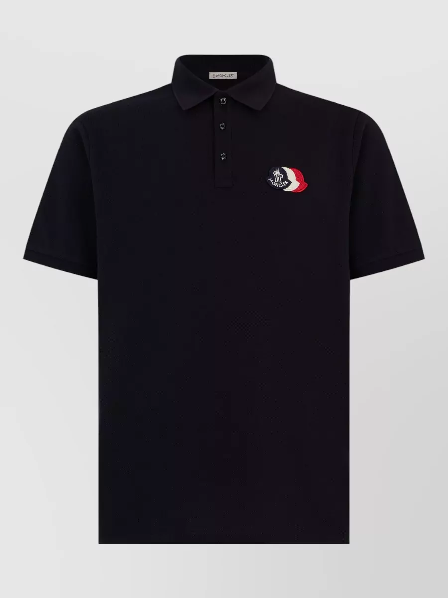 Moncler Piqué Cotton Short-Sleeve Polo Shirt