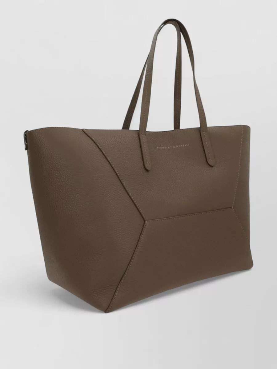 Brunello Cucinelli Bc Duo Leather Shoulder Bag Large