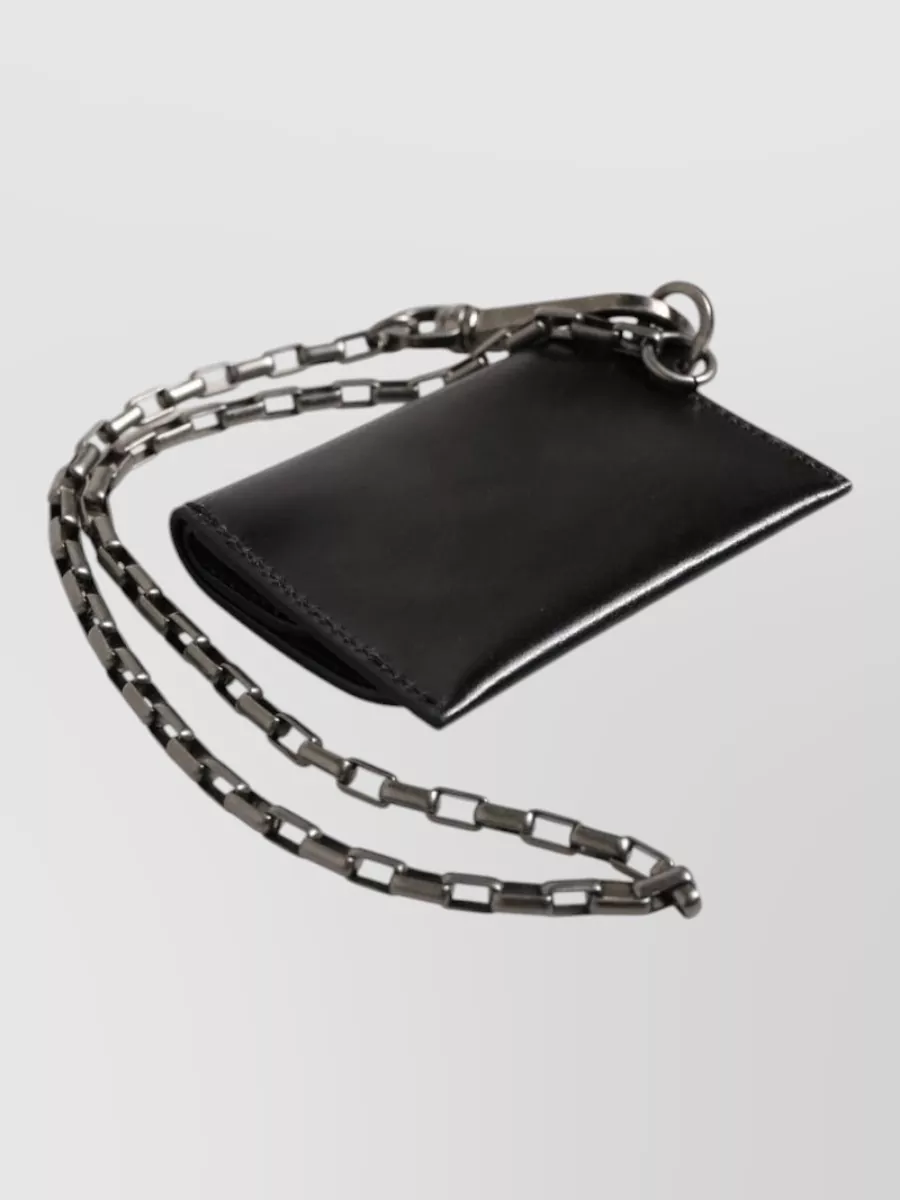 Dolce&Gabbana Leather Chain Bifold Card Holder