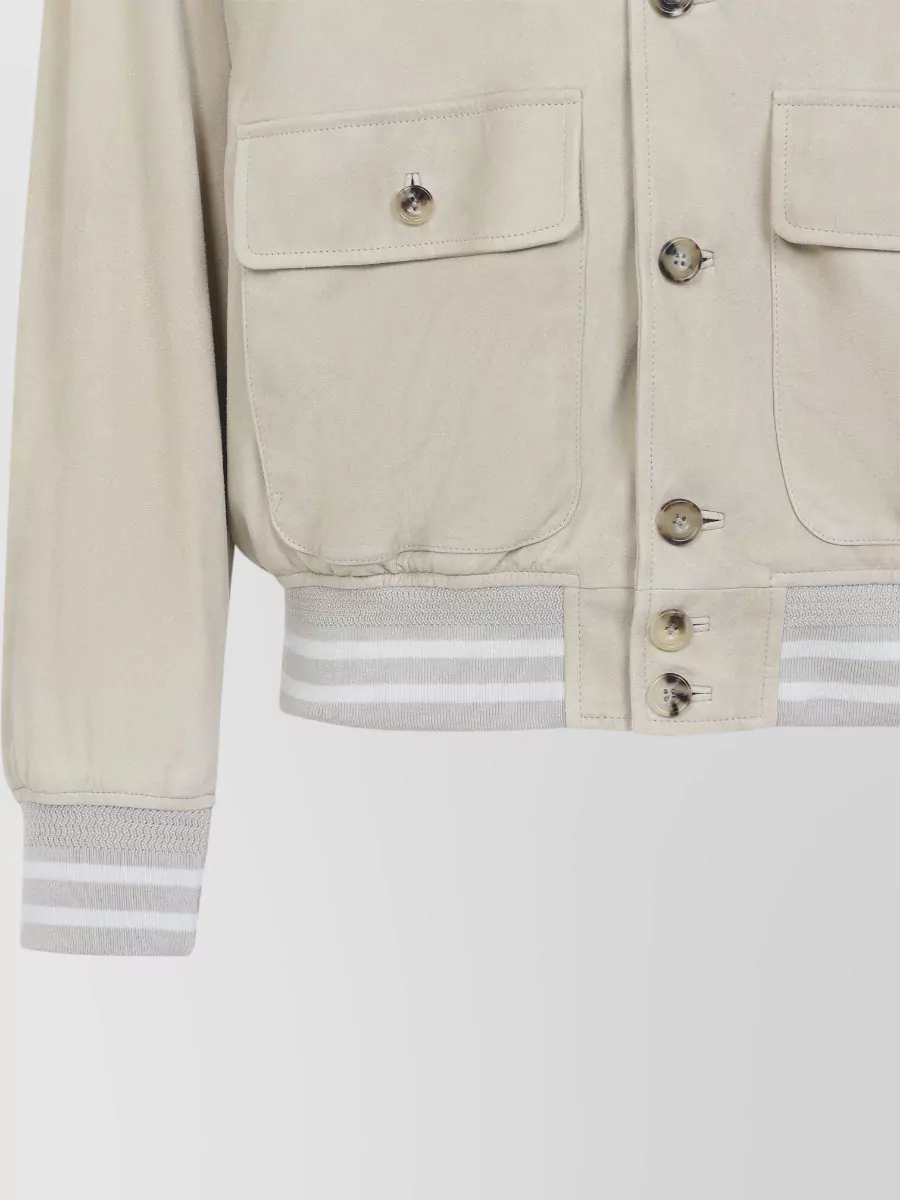 Ralph Lauren Purple Label Suede Bomber Jacket