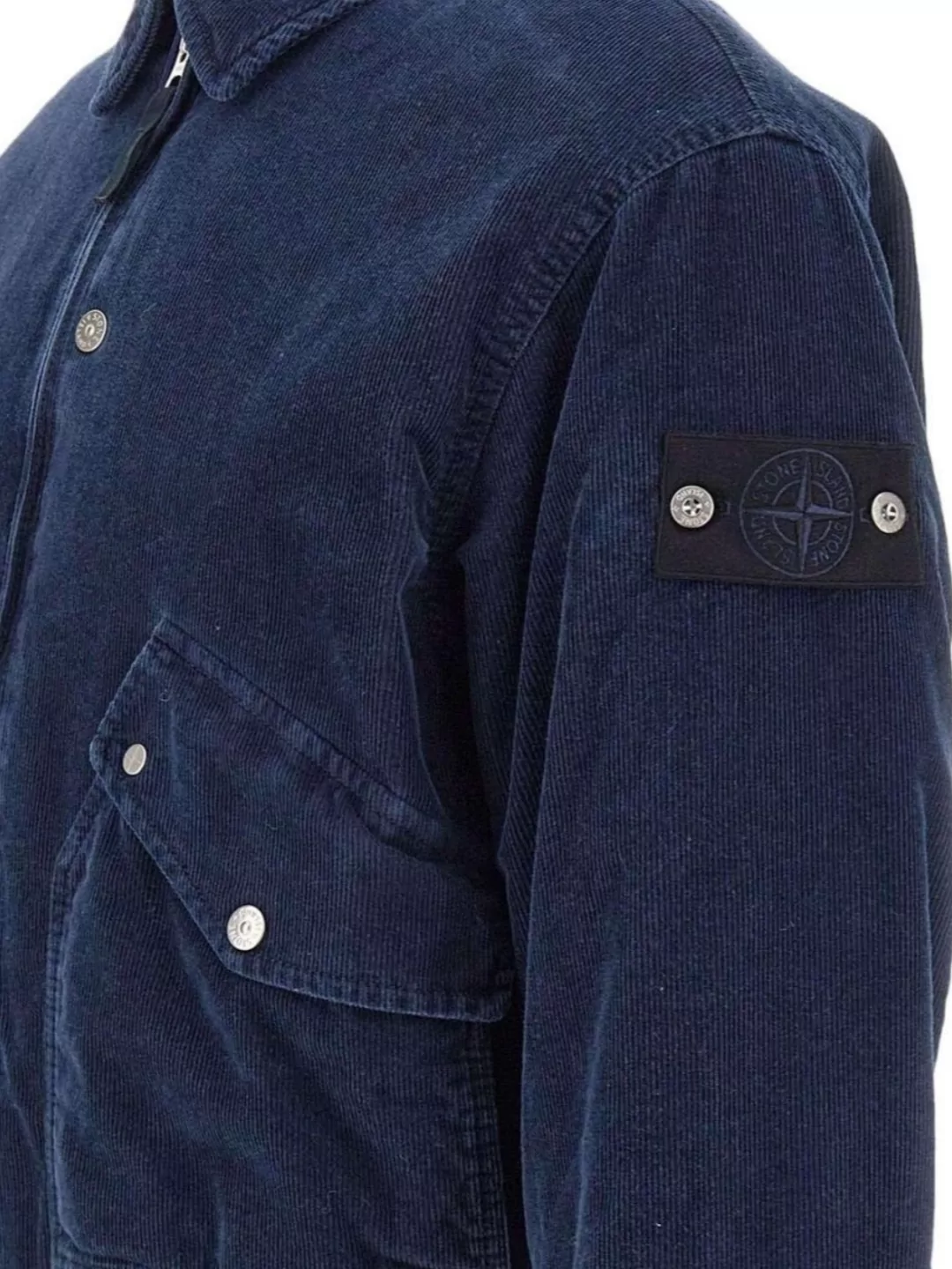 Stone Island Cotton Jacket With Buttoned Flap Pockets