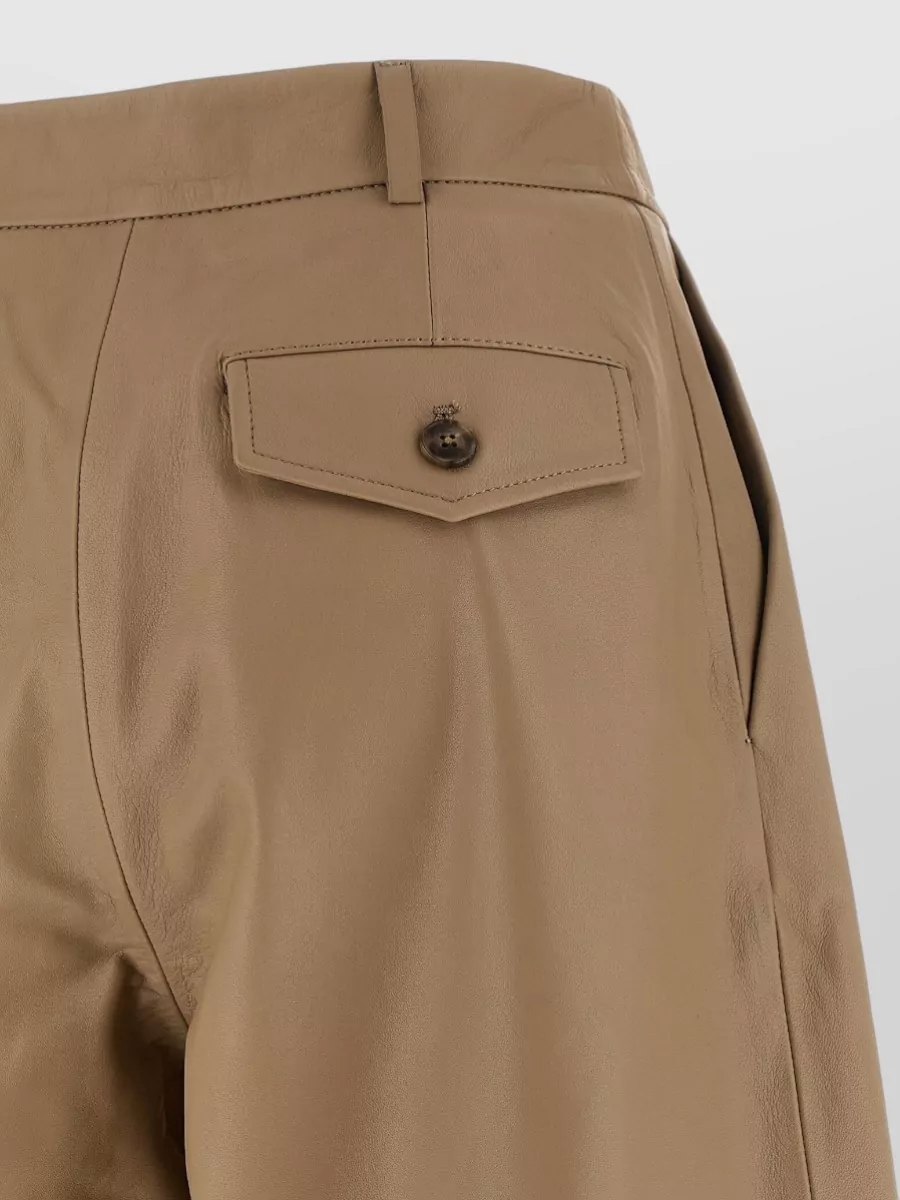 Yves Salomon Tassel Bermuda Shorts Buttoned Pockets Pleats