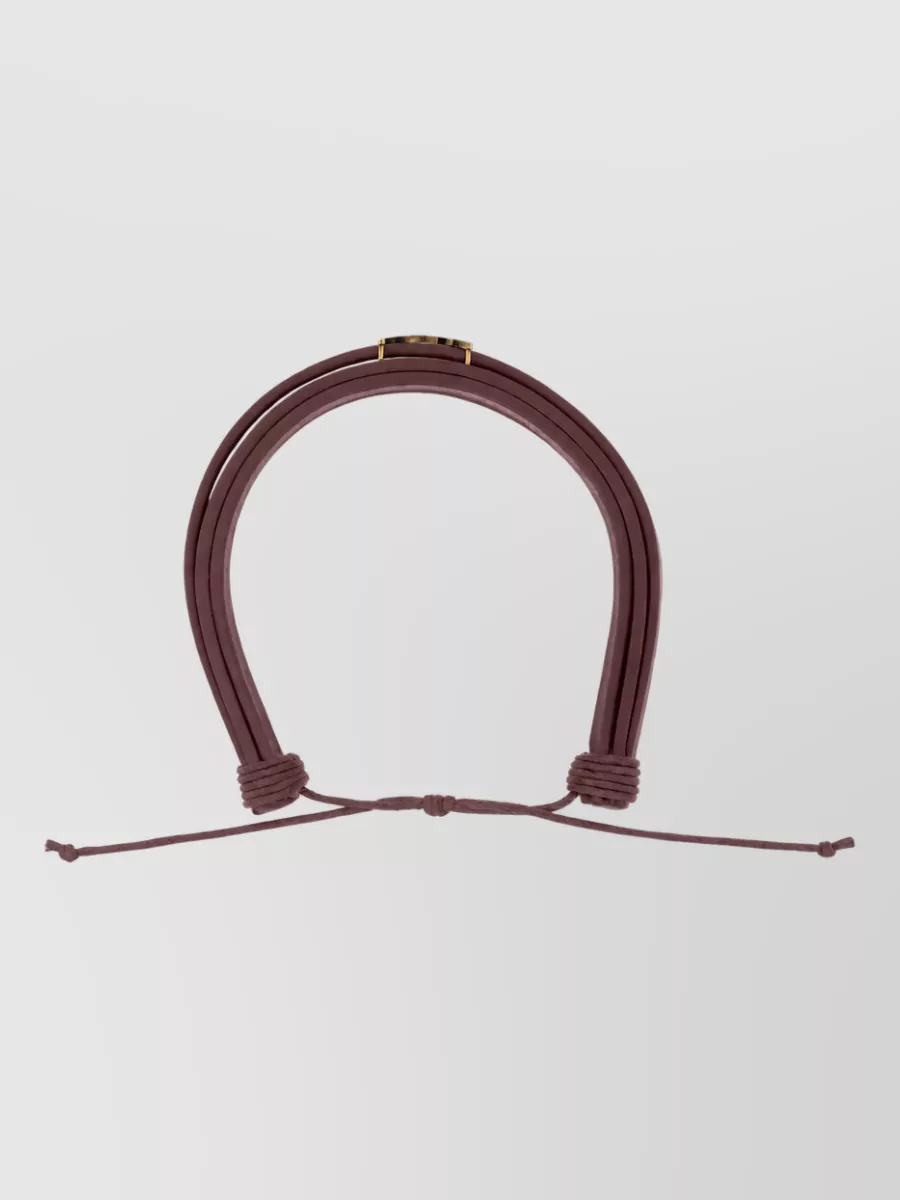 Saint Laurent Leather Logo Bracelet
