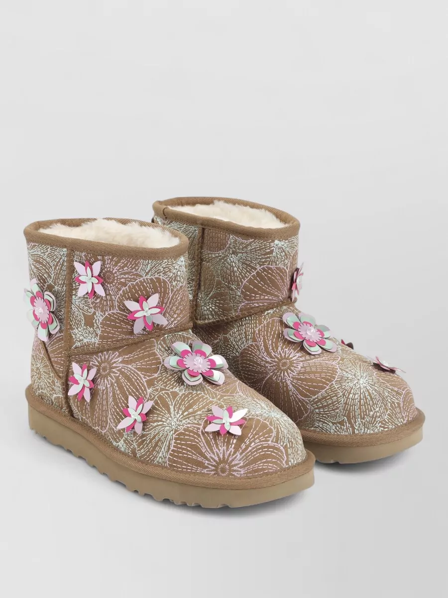 Ugg embroidered suede ankle boots