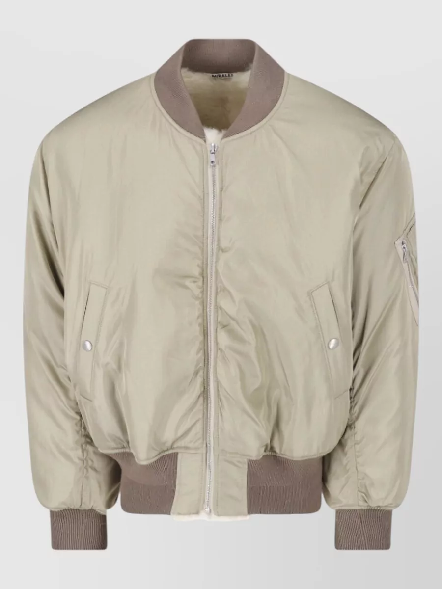 Auralee leather padded coat