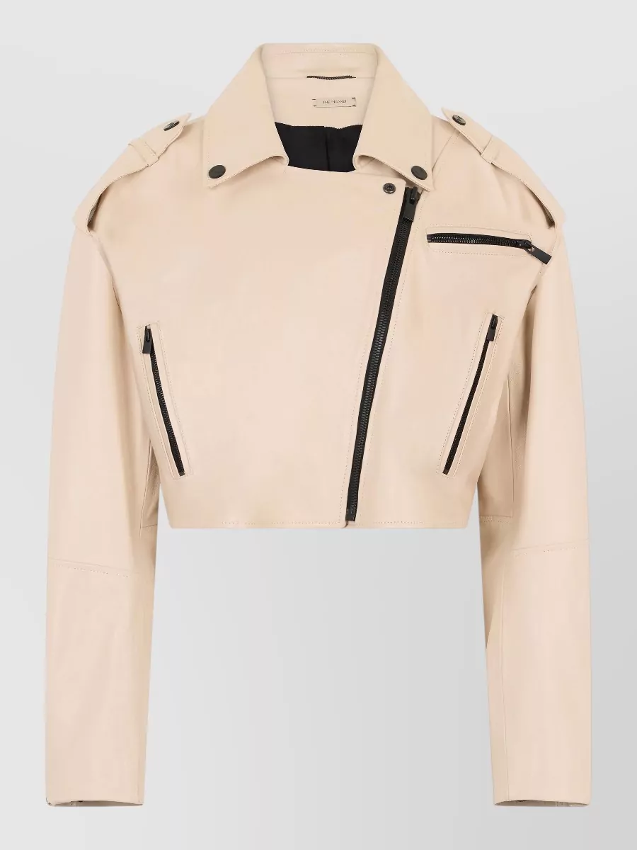 The Mannei leather cropped jacket