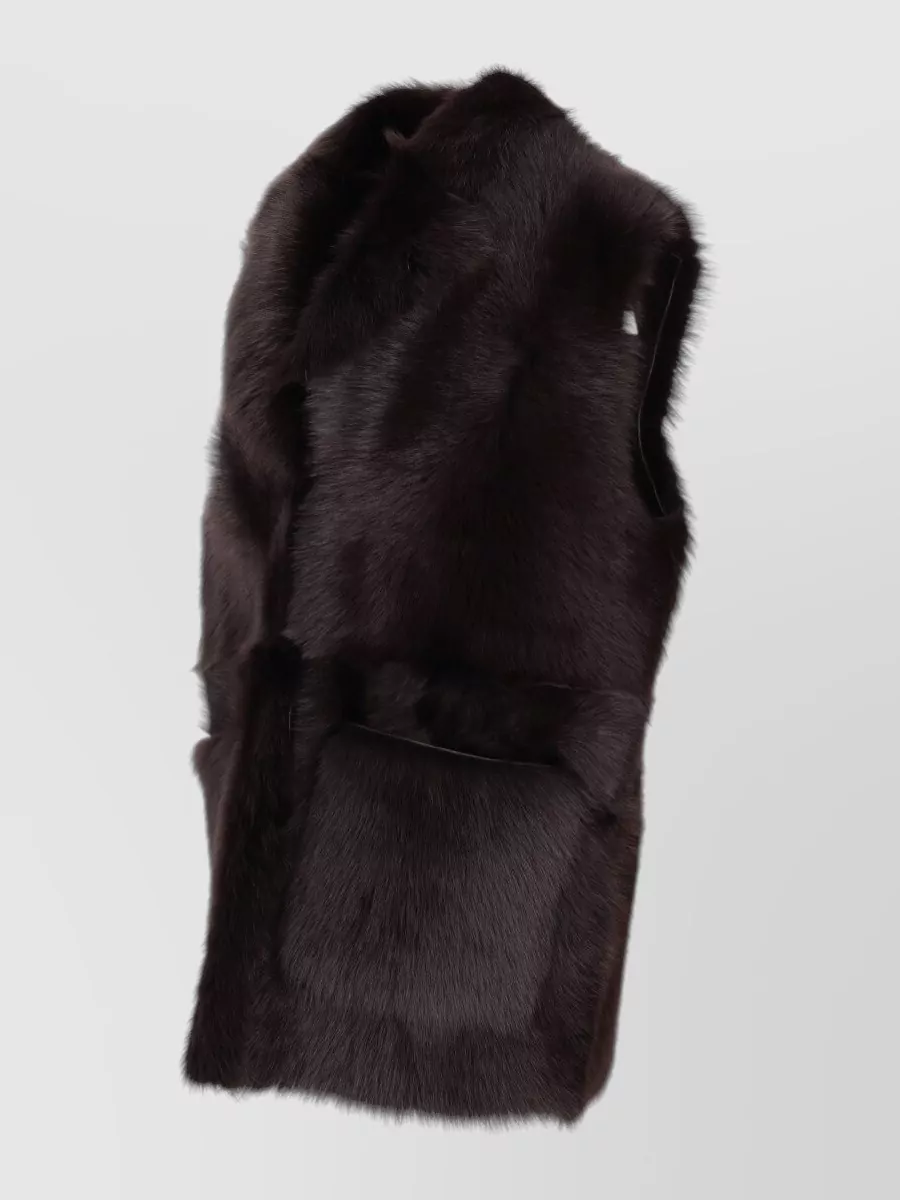 La Rose Faux Fur Long Gilet