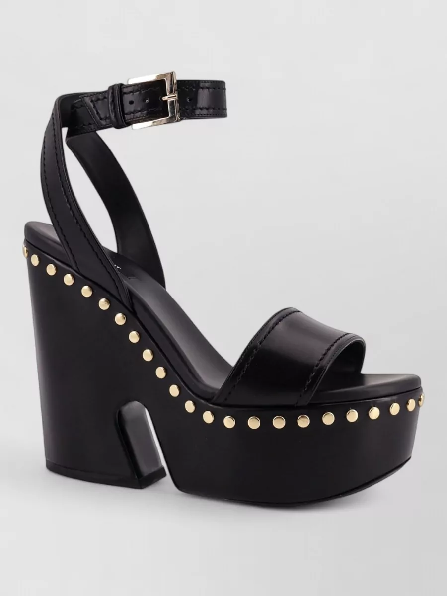 Givenchy Studded Leather Wedge Sandals