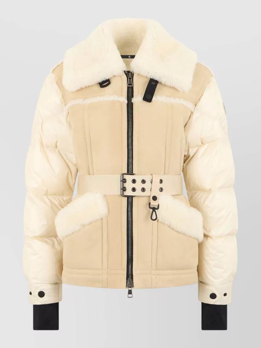 Moncler Grenoble Shearling belted puffer jacket