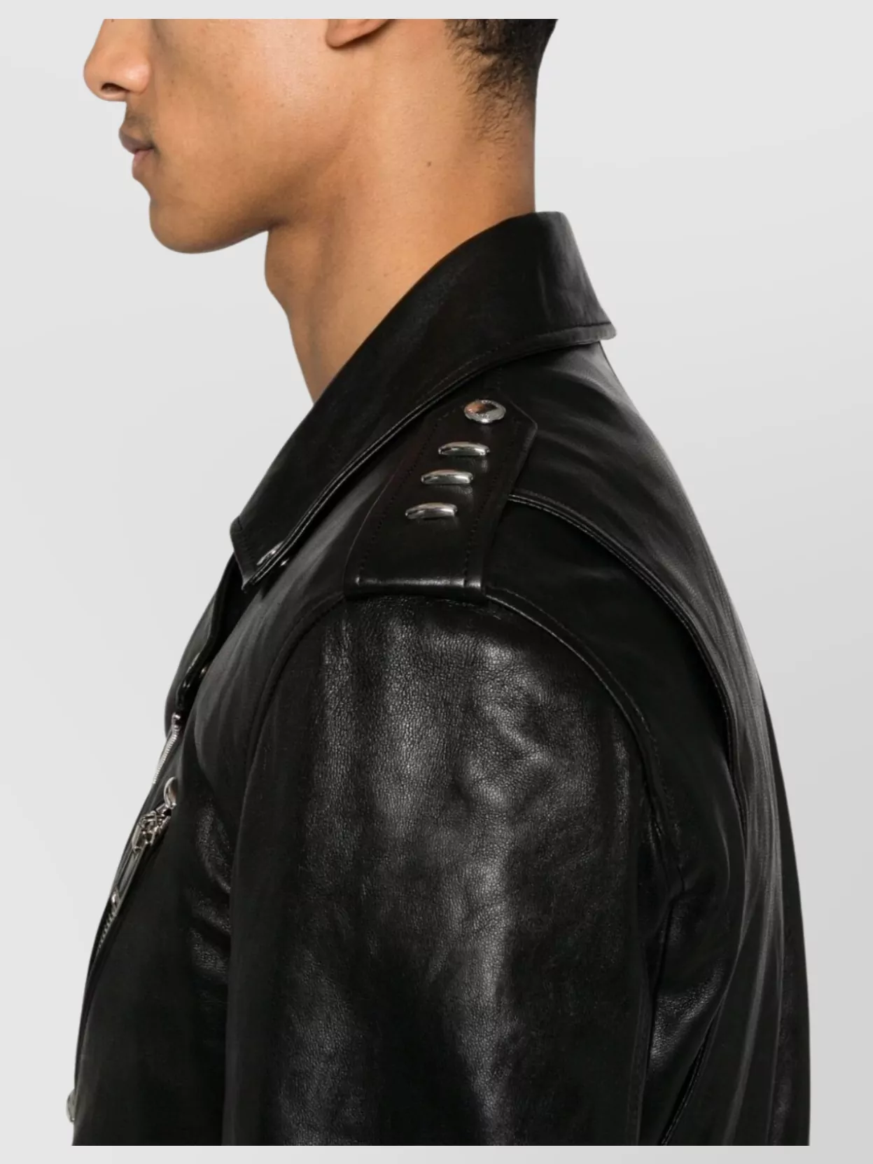 Alexander Mcqueen Leather Jacket With Belted Waist And Epaulettes