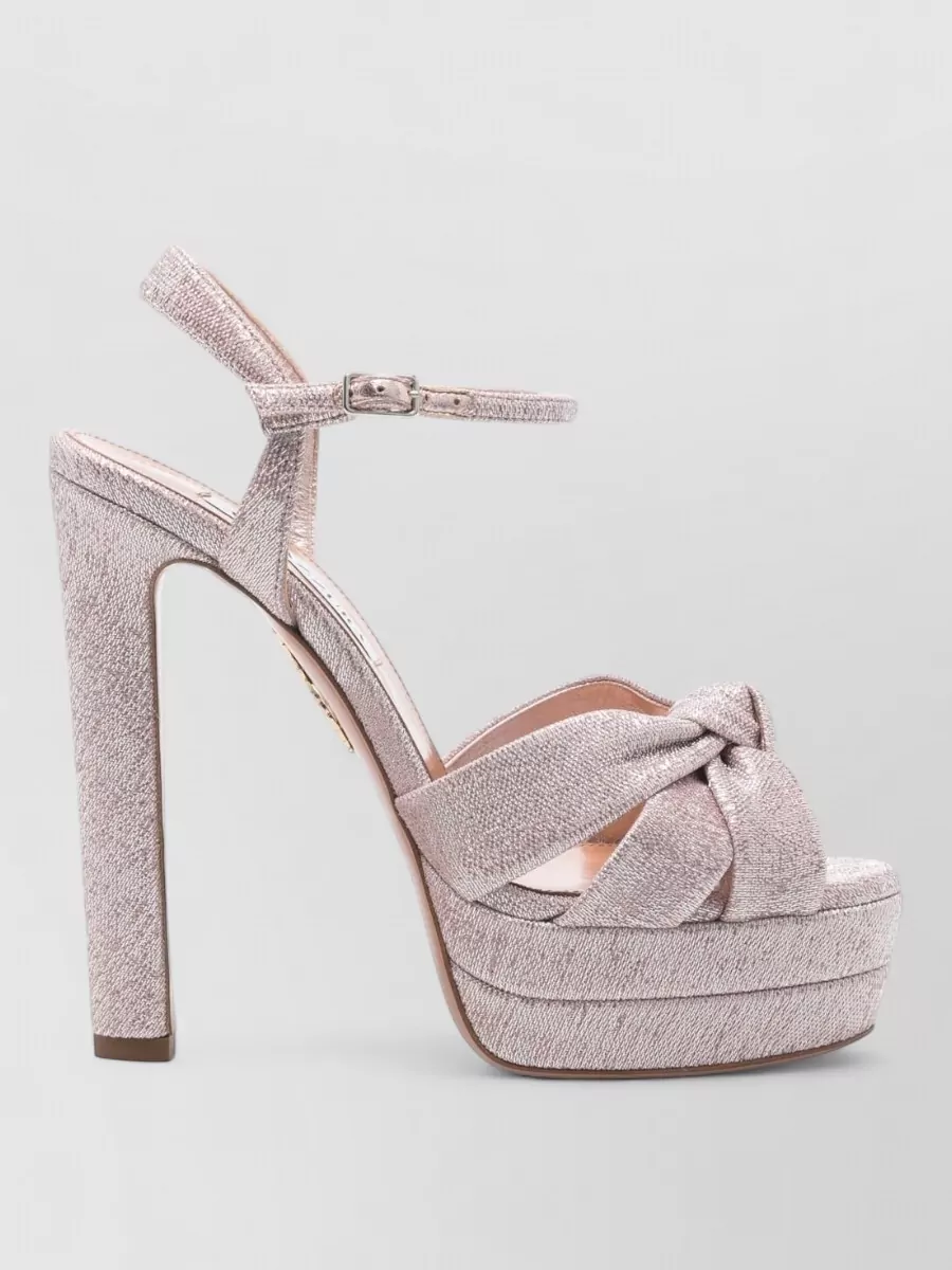 Aquazzura Platform Sandals Open Toe Knotted Detail