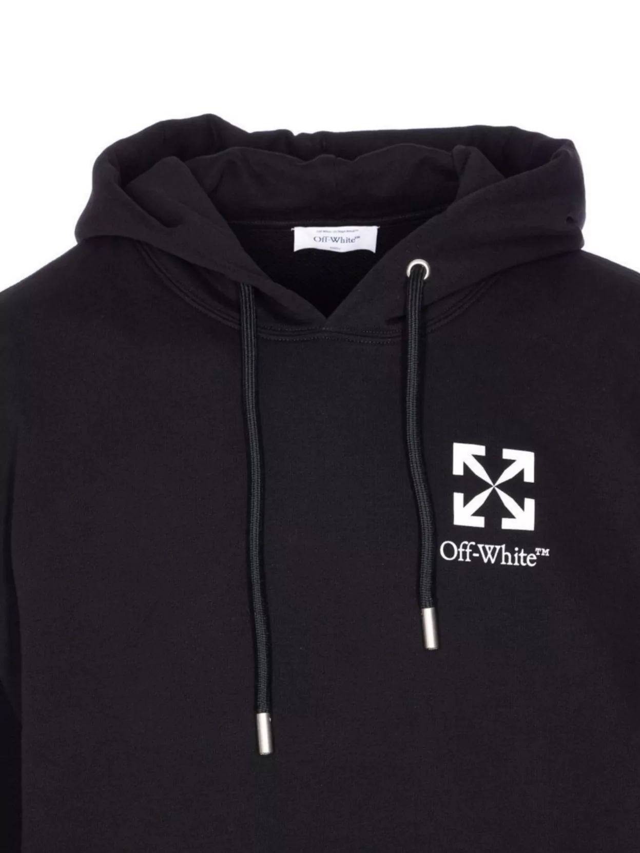 Off-white Skate Hoodie With Drawstring And Kangaroo Pocket In Black