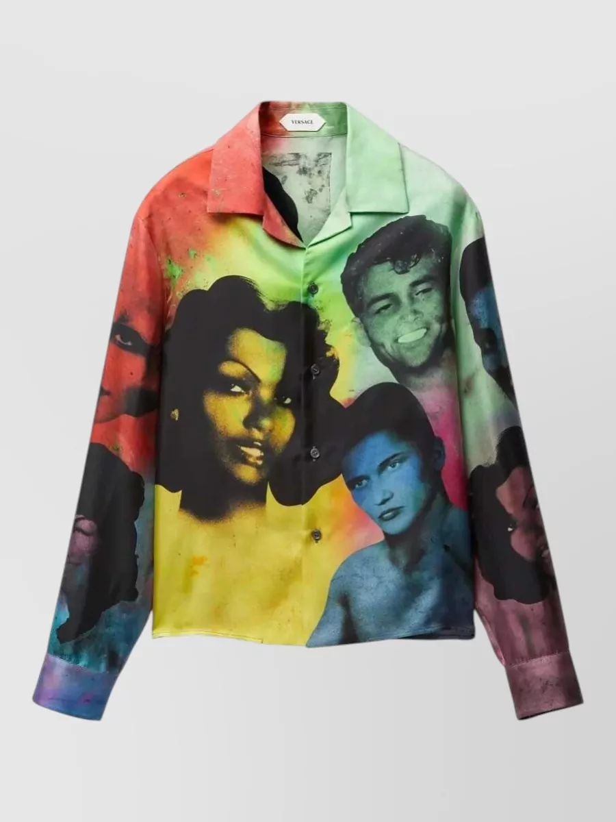 Versace Silk Printed Slim-Fit Long-Sleeve Shirt