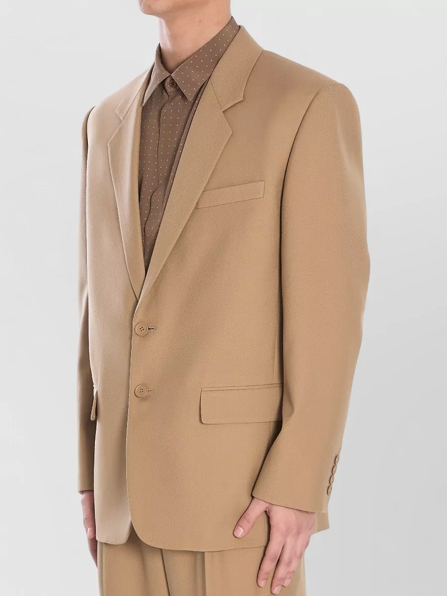 Saint Laurent Single Breasted Wool Jacket Notch Lapel