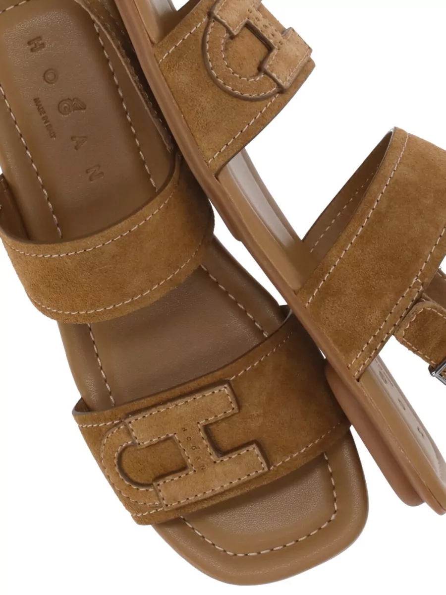 Hogan Leather Flat Sandals