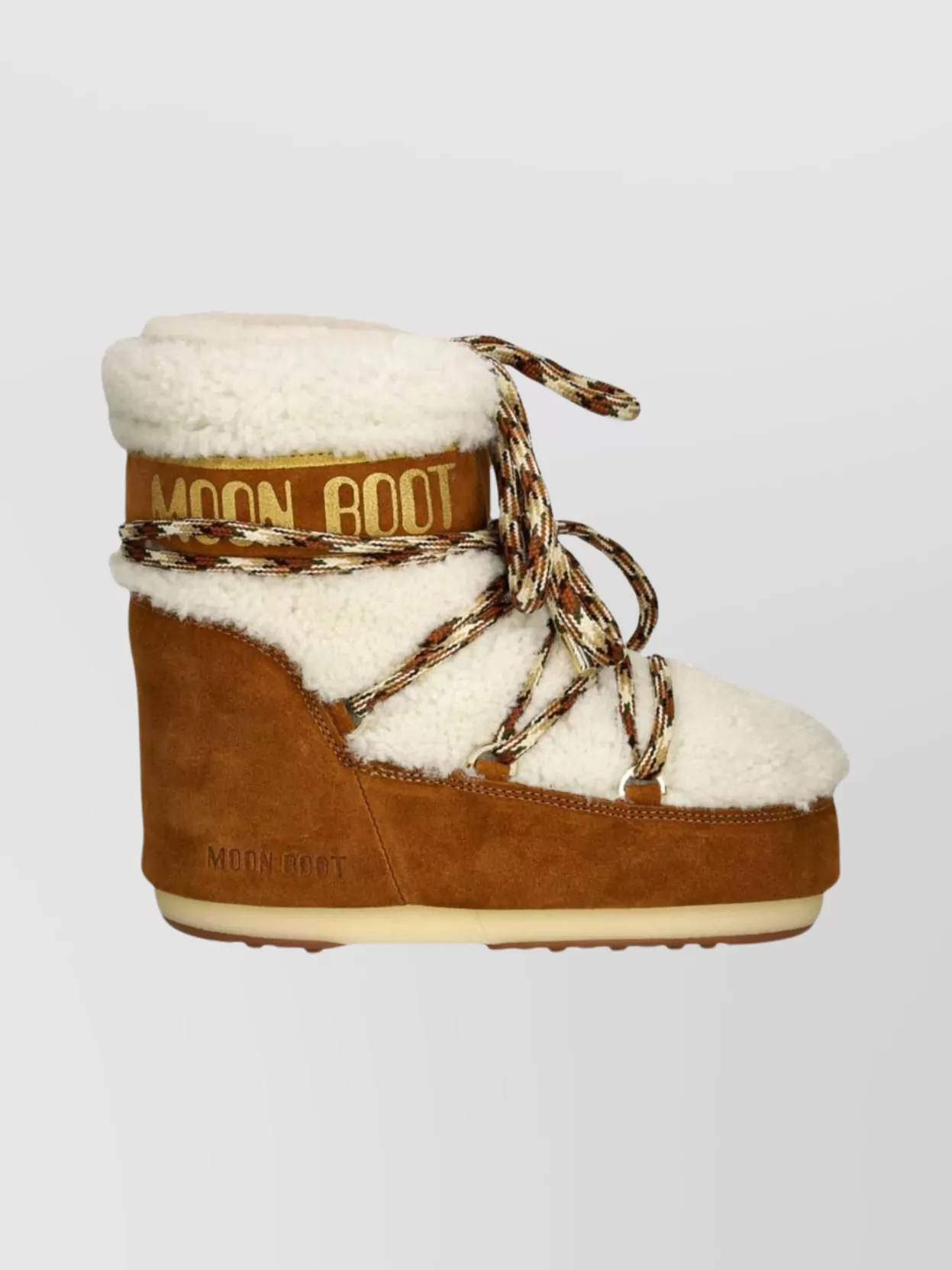 Moon Boot Logo Design Round Toe Wedge Boots