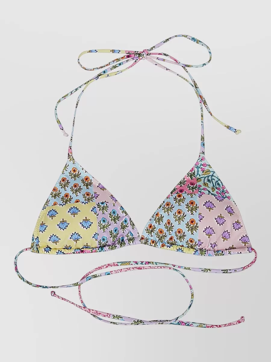 Mc2 Saint Barth Floral-print triangle bikini top