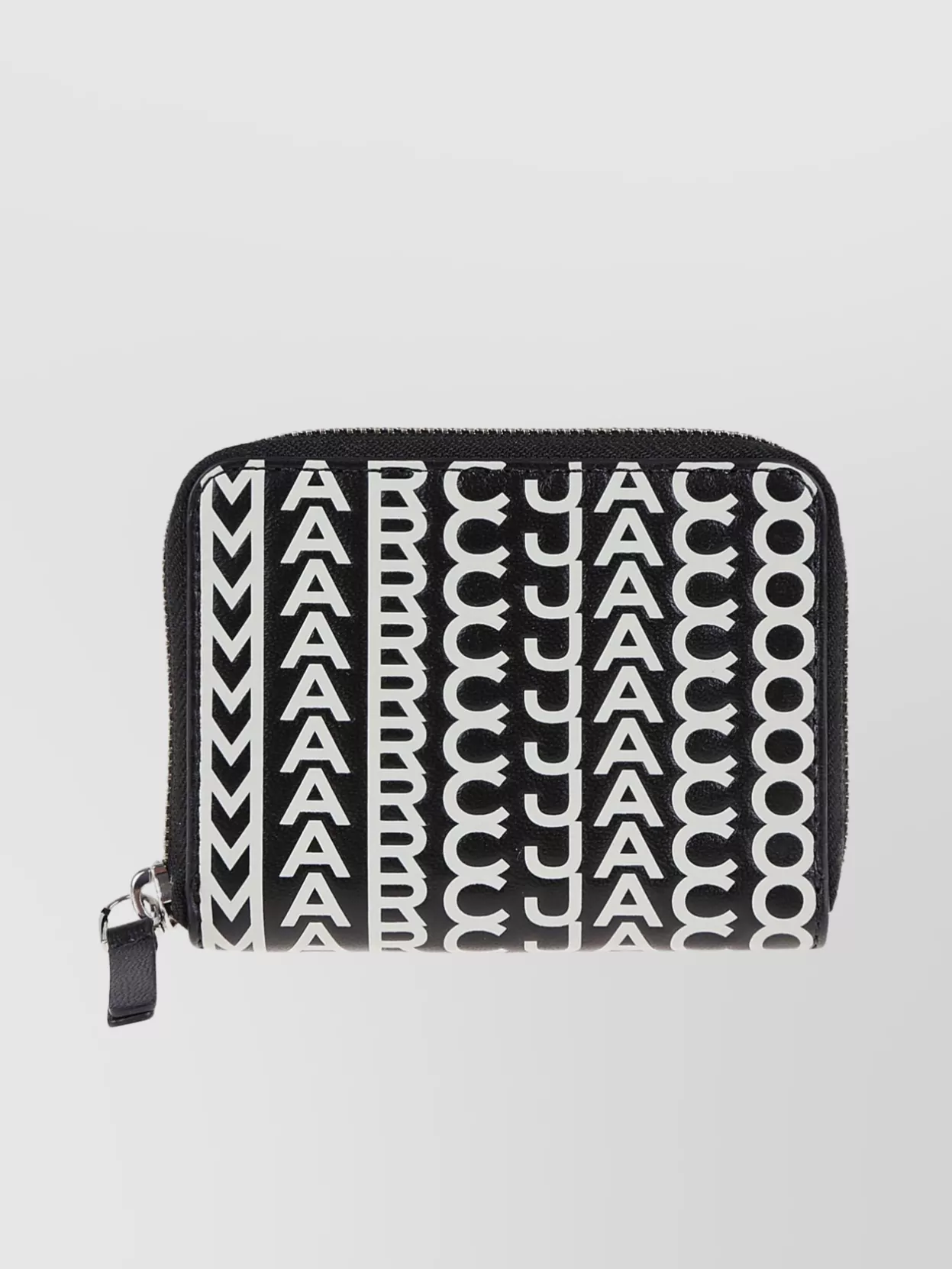 Marc Jacobs The Monogram Leather Zip Around Wallet In Black
