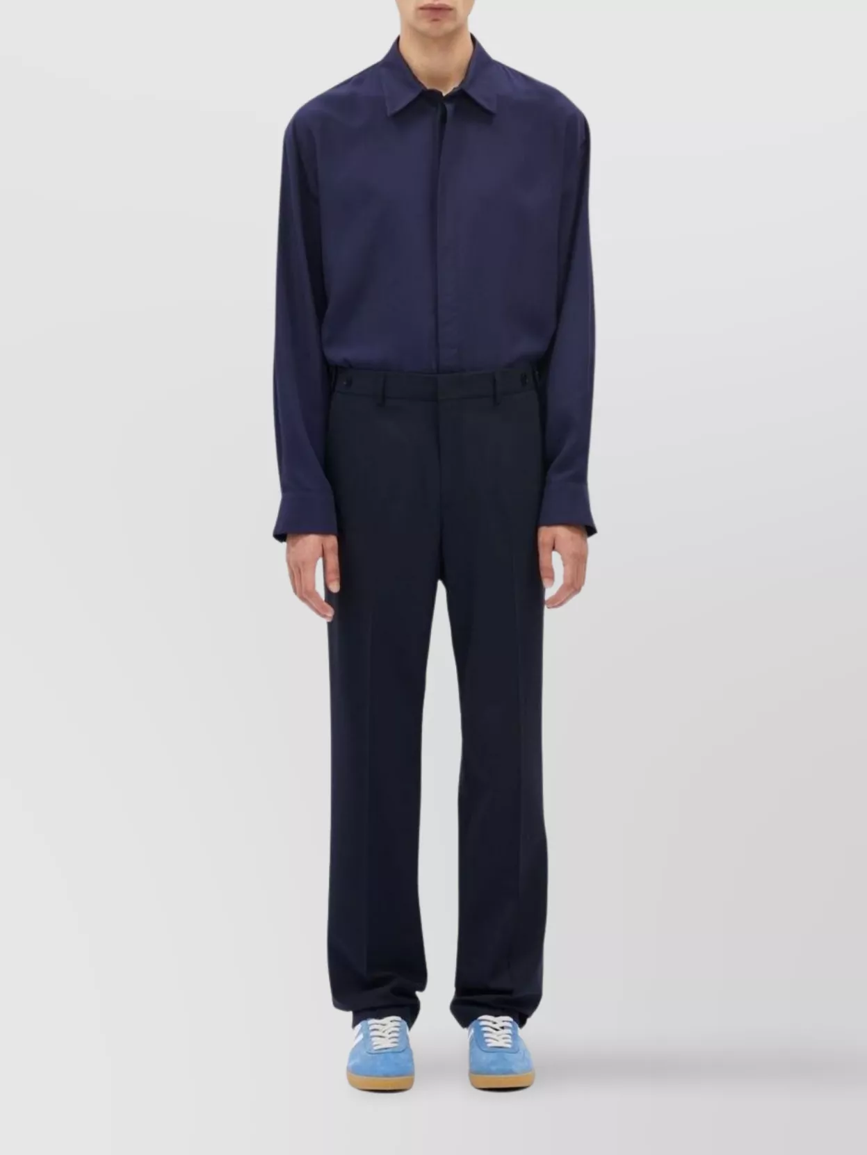 Msgm Tailored Trousers With Button And Pleat In Black