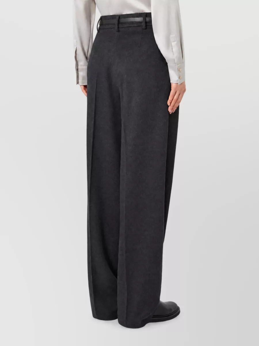 S Max Mara Virgin Wool High-Rise Wide-Leg Trousers