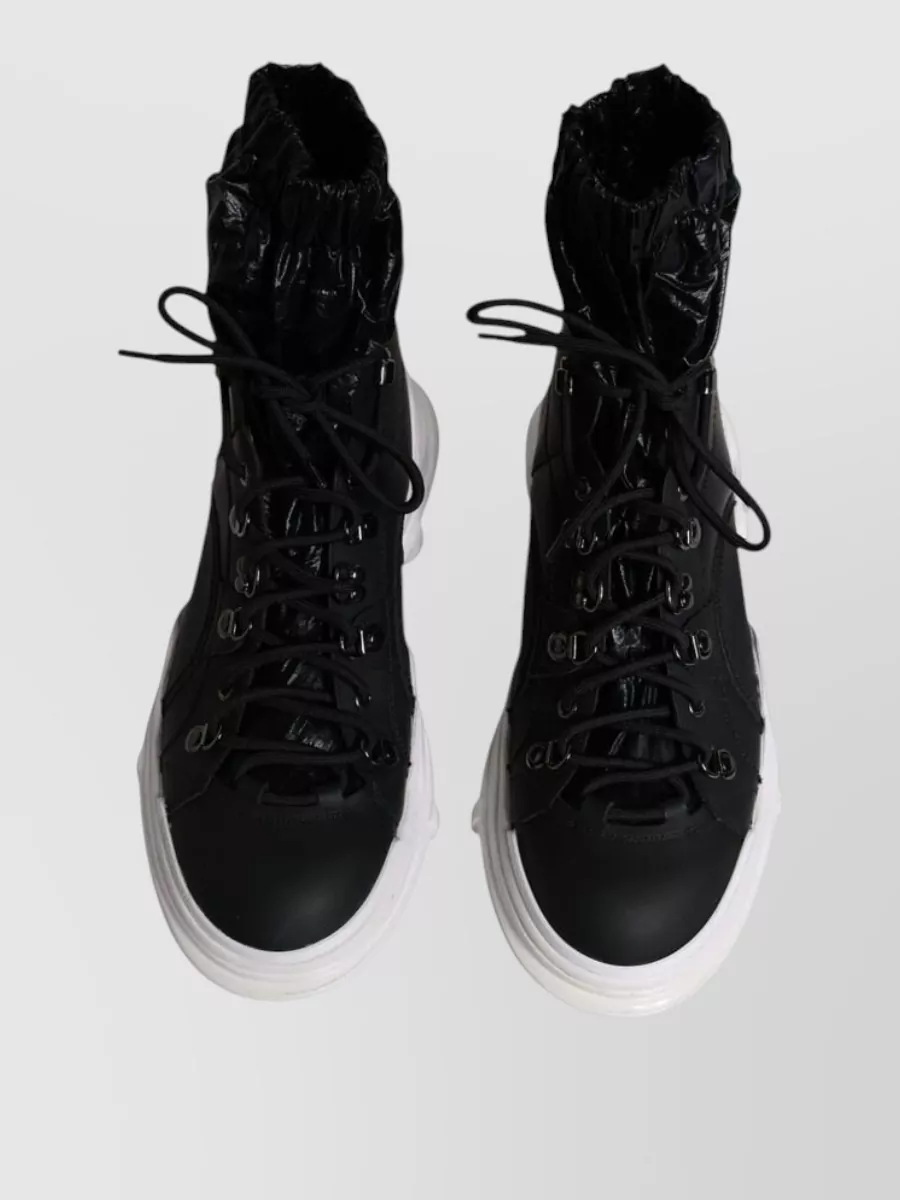 Dolce&Gabbana Nylon Leather High Top Sneakers