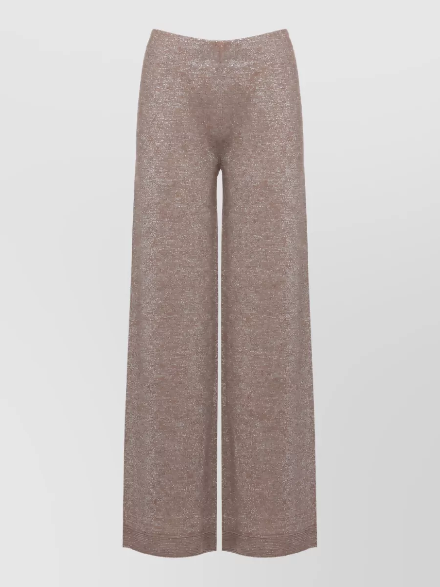 D.exterior lurex straight-leg pants