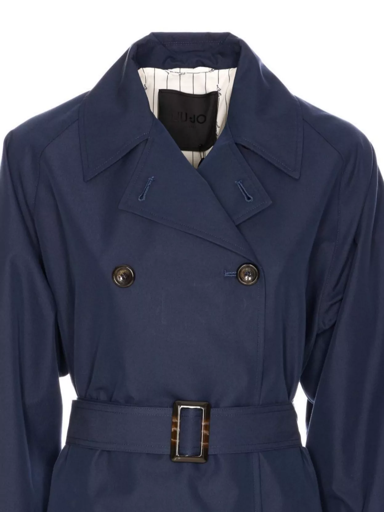 LIU •JO TRENCH COAT WITH BELTED WAIST AND EPAULETTES