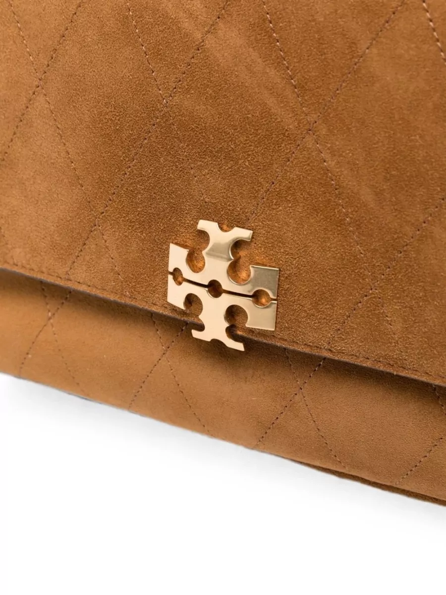 Tory Burch Suede Quilted Clutch Bag