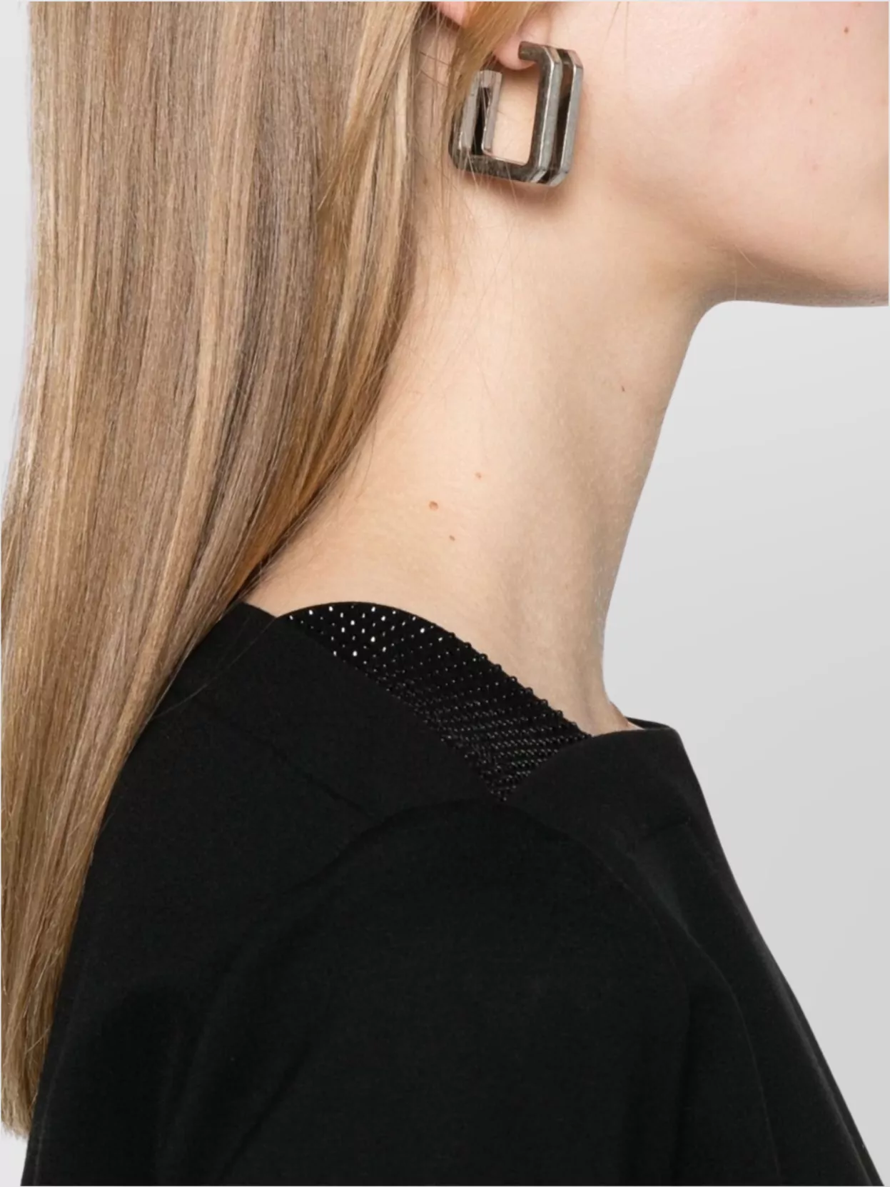 Emporio Armani Sheer Detail Boat Neck Knit Sweater
