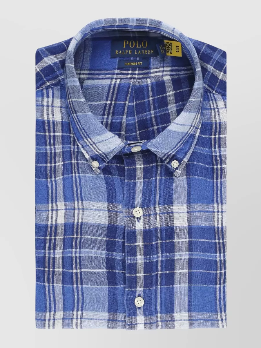 Ralph Lauren checked linen long-sleeve shirt