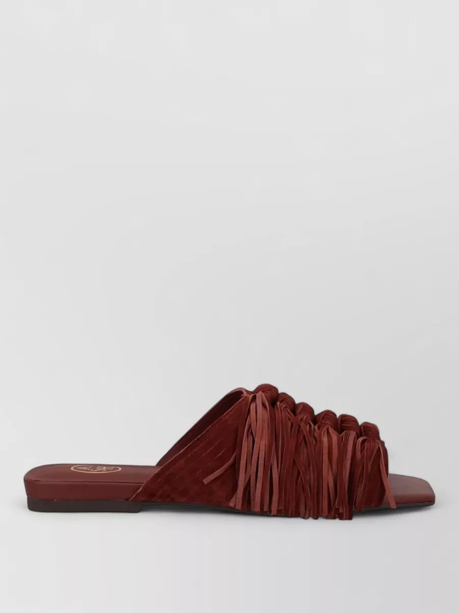 Ash Leather Slides