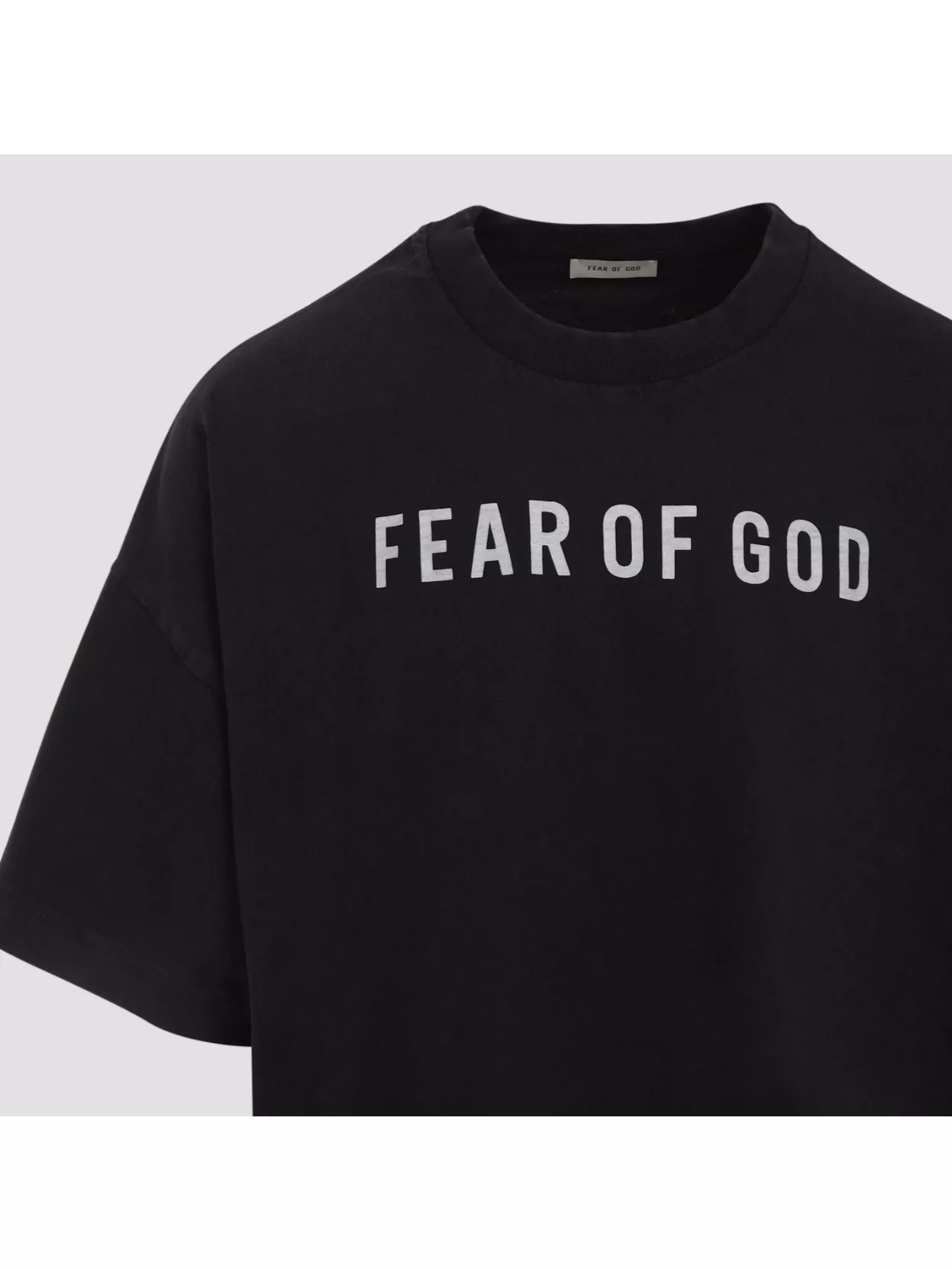 Fear Of God Logo Print T-Shirt Sleeve Grey