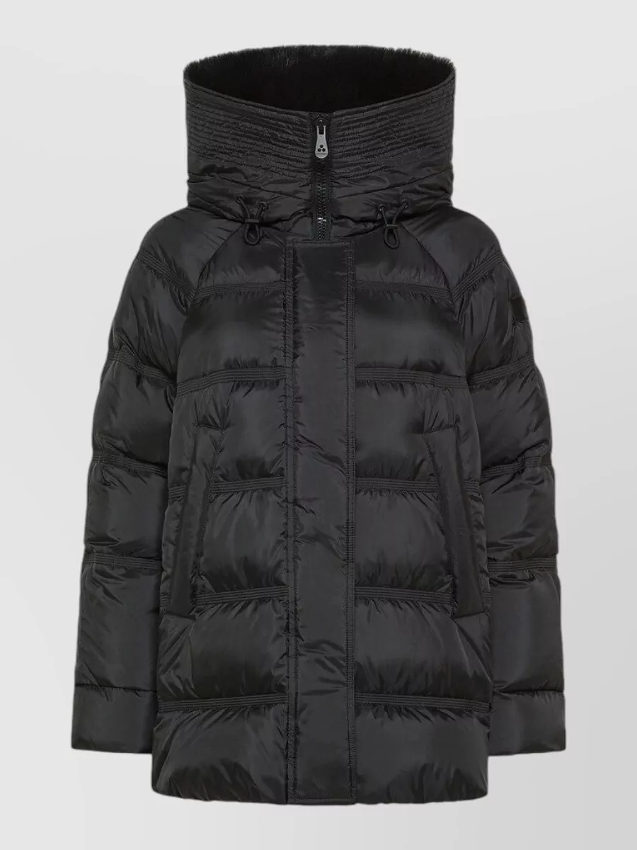 Peuterey Down hooded quilted fur trimmed puffer jacket