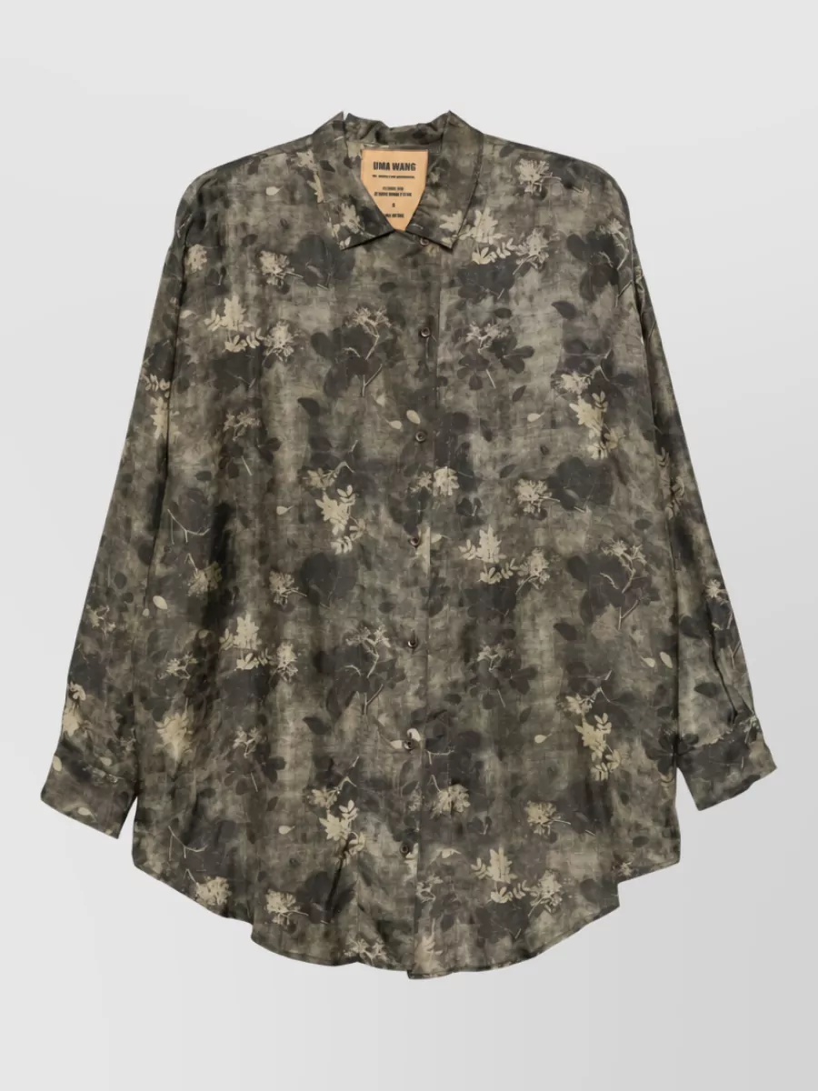 Uma Wang Floral print long-sleeve blouse