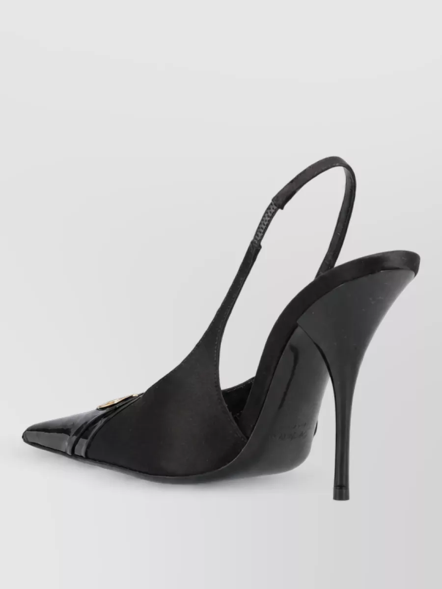 Saint Laurent patent leather satin slingback pumps